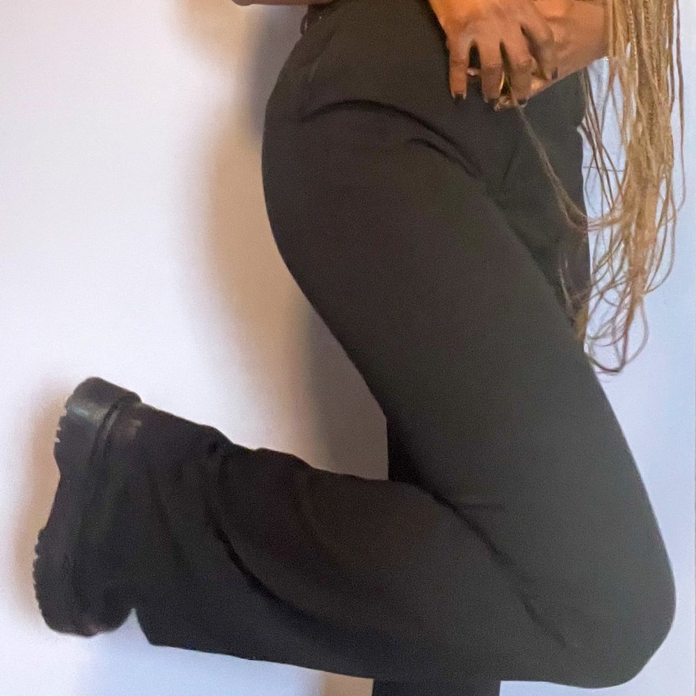 Motel Rocks Black Straight Leg Trousers